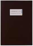 HERMA 19768 Kartonnen notitieboekjes, DIN A5, boekhoezen met tekstveld, van stevig en extra sterk papier, set van 10 stuks, voor schoolschriften, bruin