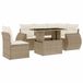 vidaXL Loungeset met Kussens, Poly Rattan, Beige