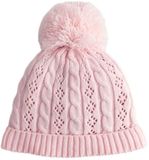 Next - Meisjes - Ajourgebreide muts met kabelpatroon en pompon - Roze