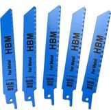 Merkloos / Sans marque HBM Machines 5 Delige 150 mm. 18 TPI Reciprozaagbladen set Voor Metaal
