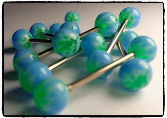 Aramat Jewels Tongpiercing weedblad groen/turqoise