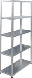 Merkloos Relaxdays Stalen rek, 5 niveaus, zware belasting 200 kg, 150 x 75 x 30 cm, zilver