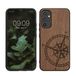 kwmobile telefoonhoesje geschikt voor Samsung Galaxy A34 5G - Hoesje met bumper - hout - In donkerbruin Vintage Kompas design