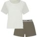G-STAR Korte pyjama 'Tee and Short Pyjamas Set' olijfgroen / gemengde kleuren / wolwit
