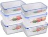 Excellent Houseware Boîte de conservation - Transparent - Plastique - Set de 6 - Hermétique