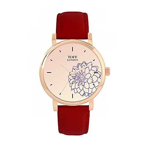 Toff London Paars Dahlia Bloem Horloge