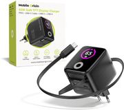 Mobile Origin 65W Gan Displaylader Voor Usb-C Met Zelfopwikkelende Kabel 65W Usb-A