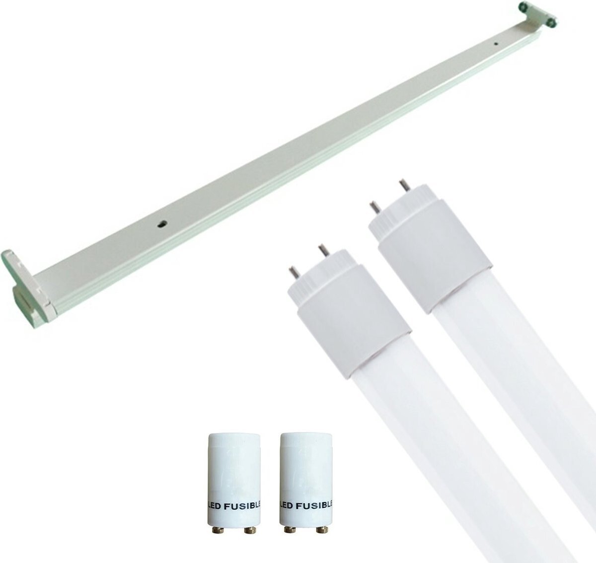 Qualu LED TL Armatuur met T8 Buis Incl. Starter - Igia Dybolo - 120cm Dubbel - 32W - Natuurlijk Wit 4200K - Beschermingsgraad IP20