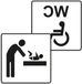 Merkloos Mindervaliden WC Stickers - Wisselruimte Stickers - Toegankelijkheid Aangeven - UV- en Weerbestendig - 9x9cm - Zwart/Wit