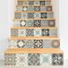 Zelfklevende Azulejos Zelfklevende stickers voor trap, tegels, stootkussen, cementtegels, trapstickers, zelfklevende cementtegels, trap, cementtegels, azulejos, 15 x 105 cm, 6 strips