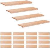 vidaXL Trapmatten 20 st Naturel 90 x 30 x 2 cm Massief beukenhout