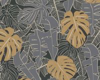 Living Walls A.S. Création Palmbehang zwart goud