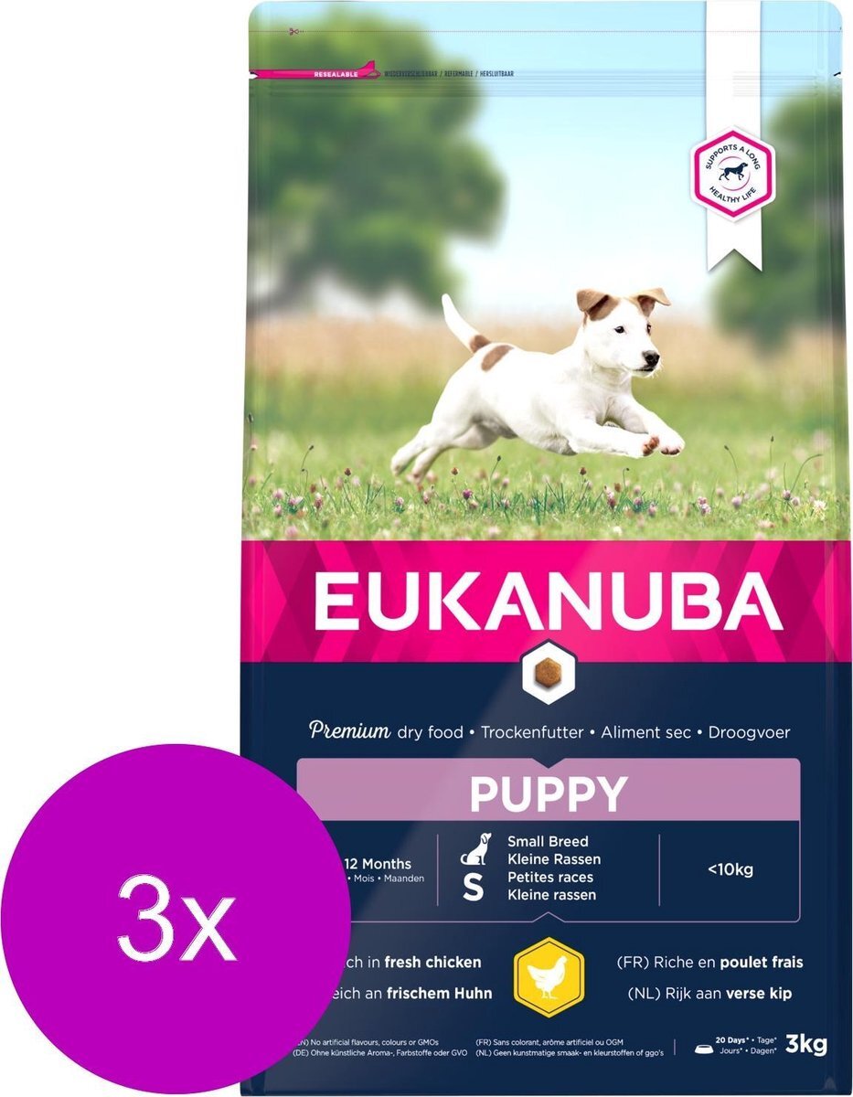 EUKANUBA Growing Puppy Small Breed Kip - Hondenvoer - 3 x 3 kg