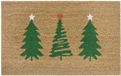 Hanse Home Kokos Deurmat Kerst voor Binnen - Vuilvanger Mat Naturel, Kokos Mat Kerstbomen Groen, Antislip Deurmat voor Hal, Entree - 45x75cm