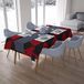 Bonamaison Tafelkleed, Anti-Mold, Sneldrogend, Waterdicht, 100% Polyester Tafellaken, rood Zwart, 140 x 200 Cm