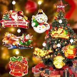 Merkloos Kerstverlichting LED-zuignappen Hangend Raamlicht Set van 4 - Kerstdecoratie Binnen en Buiten