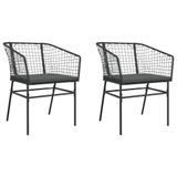 VidaXL Tuinstoelen 2 stuks met kussens Polyrattan Staal Grijs