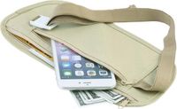 Heble® Hebble® Money belt/Heuptasje/Reisportemonnee - Beige - Unisex - Nylon