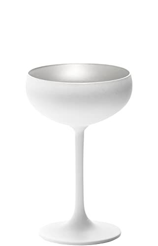Stölzle Lausitz Champagneschalen wit (mat) zilver set van 6 I cocktailschalen van hoogwaardig kristalglas 200 ml I champagneglazen set vaatwasmachinebestendig I Coupe glazen I hoge breukbestendigheid