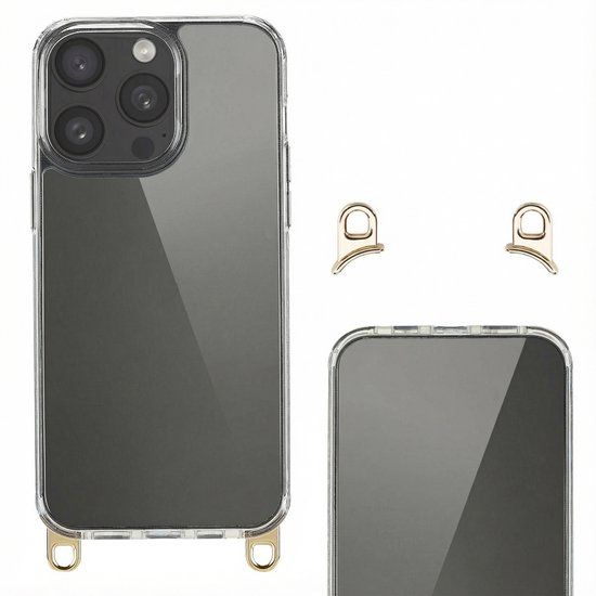 Selencia Hoesje met Afneembare Haakjes voor Koord - Geschikt voor Apple iPhone 15 Pro Max