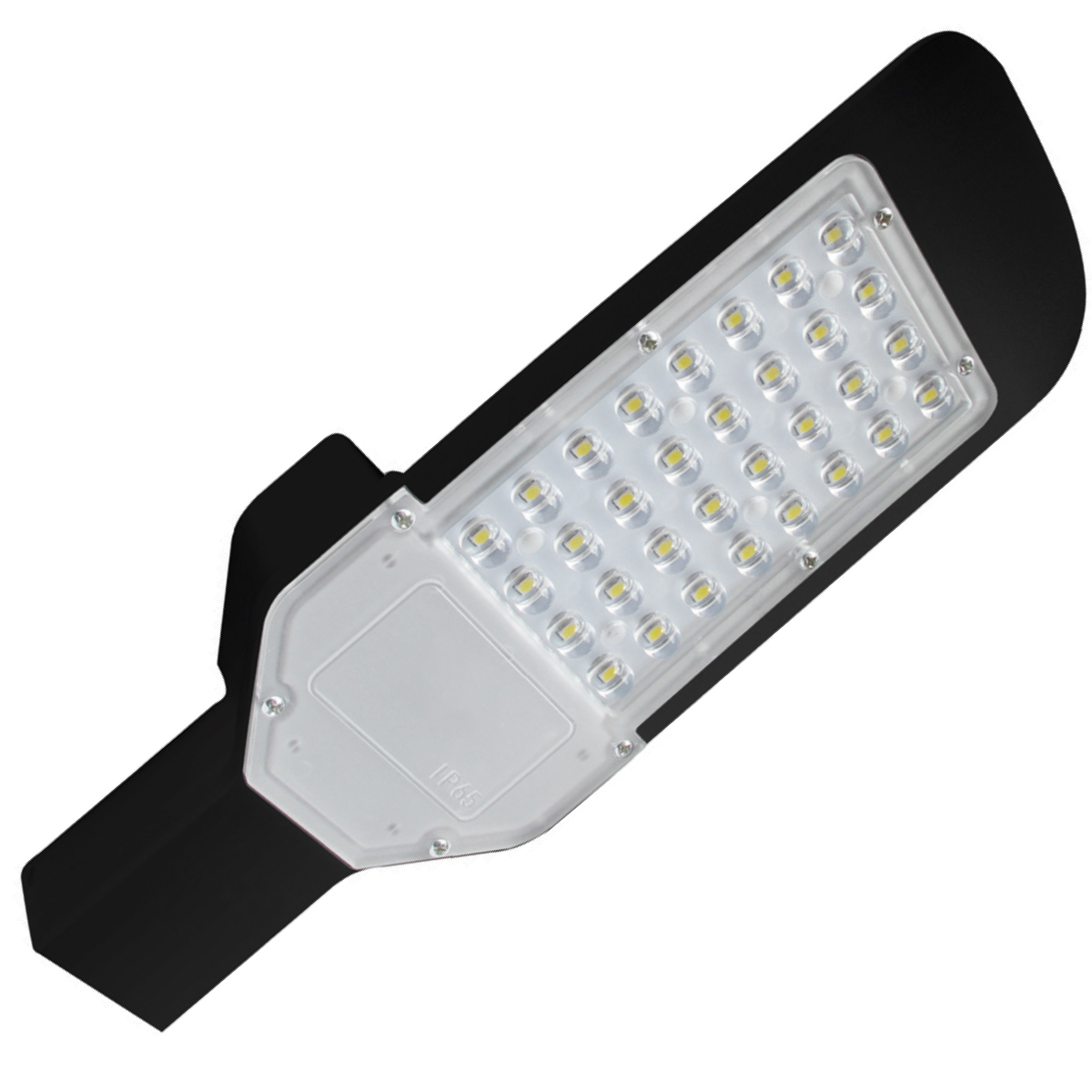 BES LED LED Straatlamp - Orny - 30W - Helder/Koud Wit 6400K - Waterdicht IP65 - Mat Zwart - Aluminium