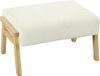 HOMCOM Voetenkrukje Polyester, rubberhout 70L x 46B x 40H cm Crèmewit