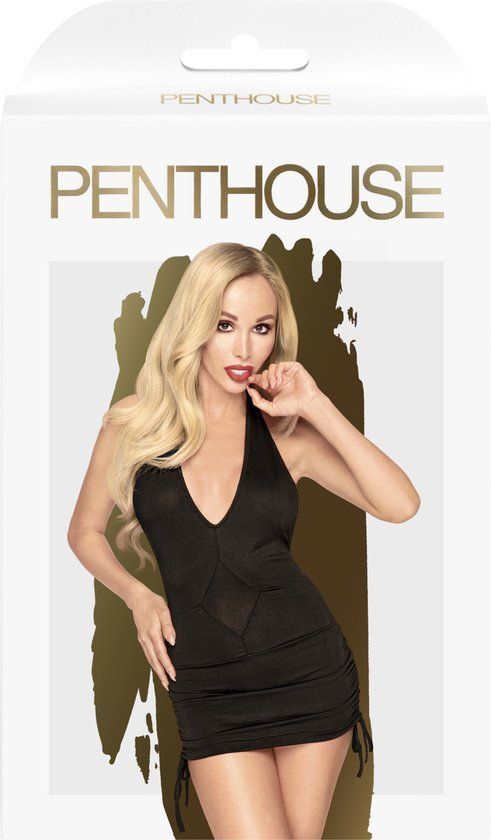 Penthouse Lingerie Earth Shaker - Erotische Jurk - Maat M/L - Zwart