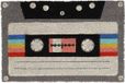 Merkloos Relaxdays deurmat kokos, cassette, retro, 60 x 40 cm
