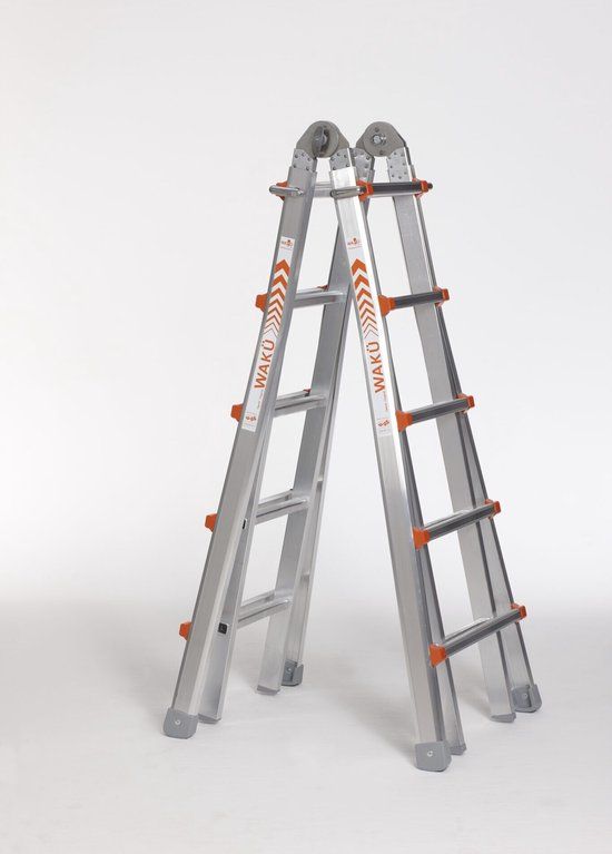 Waku Telescopische ladder - 4x5 sporten - Aluminium