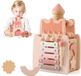 Montessori Jouets pour bébé 5 en 1 Rose Château - Cube d'activité en bois pour la motricité