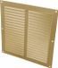 AMIG Ventilatierooster/muurrooster - 200 x 200mm - aluminium - goud - schoepenrooster