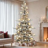 YITAHOME 1,8 m kerstboom met afstandsbediening, kunstboom met scharniertechnologie, 1338 takpunten, 270 warmwitte en kleurwisselende lichten met afneembare lampenkappen, 11 modi