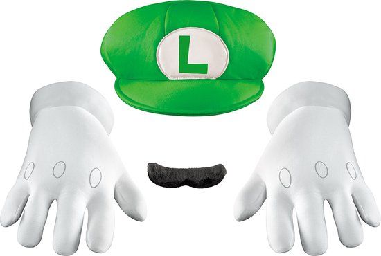 Disguise Super Mario Bros. Luigi Adult Accessory Set - One Size - Green - Carnival