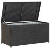 Coffre de jardin poly rotin 100x50x50 cm Noir