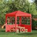 Prolenta Maison Exclusive Partytent zijwand, 2 stuks, 200 x 195 cm, rood, PE en staal