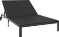 vidaXL Ligstoel Poly Rattan Zwart