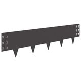 vidaXL Gazonrand 10 st 100 x 25 cm Staal Zwart
