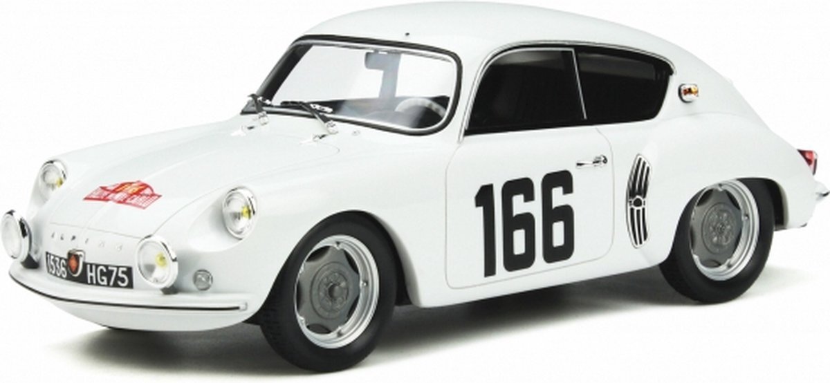 Otto Mobile Models Otto Mobile Alpine A106 #166 Rallye Monte-Carlo 1960 Wit 1:18