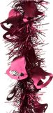 Krist+ Lametta Kerstslingers - 2x - Donkerrood - Folie - 200 x 12 cm