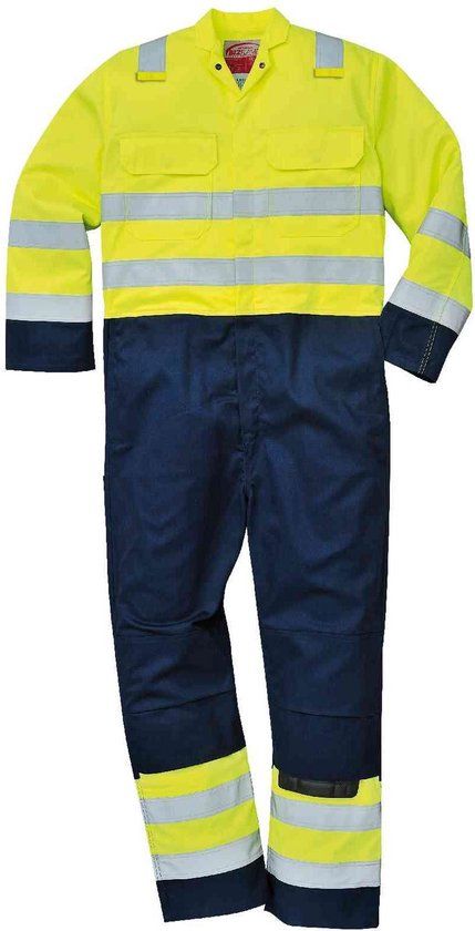 PORTWEST BIZ 7 Hi-Vis Vlamvertragend Antistatische Overall - Geel/Navy - Maat L