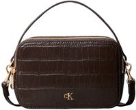Merkloos Calvin Klein crossbody tas CK Croc donkerbruin