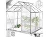 Tectake Serre en aluminium avec fondation, résistant aux UV - blanc transparent