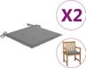 vidaXL Tuinstoelkussens 4 stuks 50x50x3 cm stof grijs