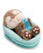 NICI Knuffel Otter met Vis slapend in Mandje, 12 cm