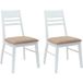 Maison Chaises de salle à manger 2 pc bois d'hévéa massif blanc