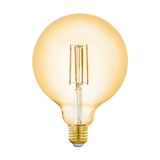 EGLO connect LED E27 lamp, slimme vintage gloeilamp amber | Globe 6 watt (komt overeen met 51 watt), 650 lumen, dimbaar, warmwit, 2200 Kelvin, lamp G125, Ø 12,5 cm