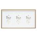 Deknudt Cadre photo - Couleur bois - Passe-partout blanc - 3 photos 10x15cm - S46WG4
