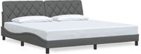 vidaXL Bedframe zonder matras, stof, donkergrijs, 200x200 cm