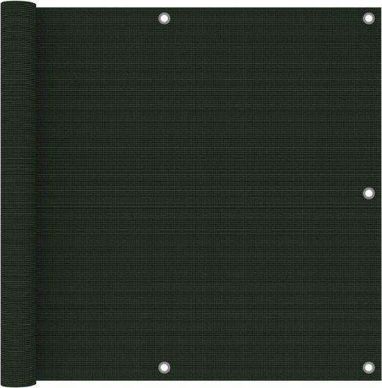 vidaXL Balkonscherm 90x500 cm HDPE donkergroen