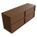 Saniclass Holz Frame Badkamermeubelset - 160x45x62cm - houten topblad - zonder kraangat - 4 lades - mat walnut pure (hout)